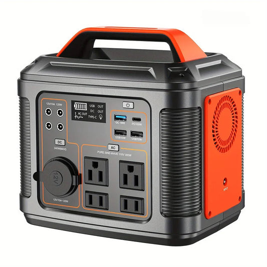 Portable Power Station, 300W 296Wh Solar Generator Fast Charging/110V AC Outlet/DC Port and LED Flashlight, Lithium Battery 270 sold